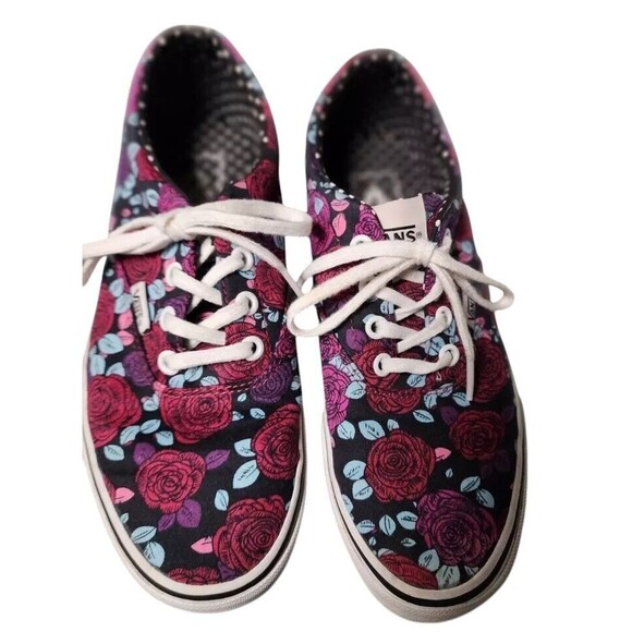 Vans Roses Doheny Women's Size 7.5 Low Top Lace Up Skater Comfort Sneakers - Picture 2 of 7